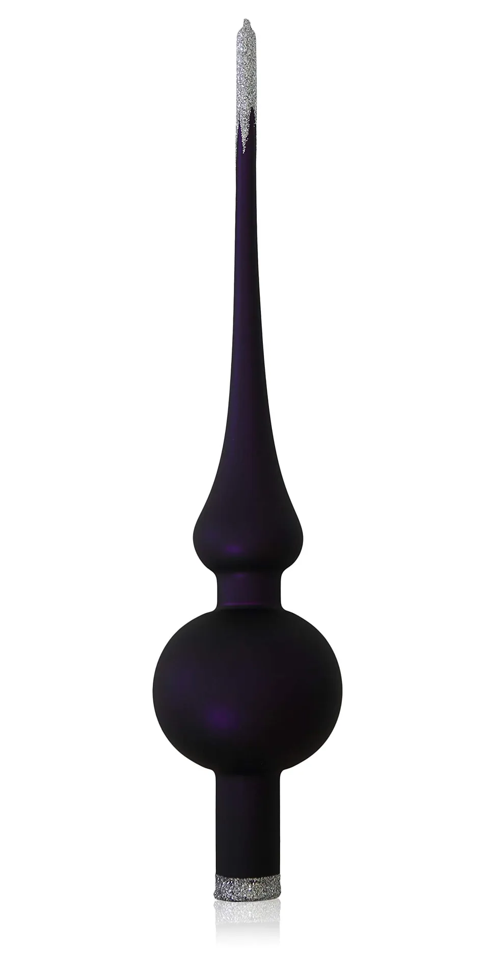 lauschaer-glas-christbaumschmuck-spitze-lila-matt-d-6cm image 1