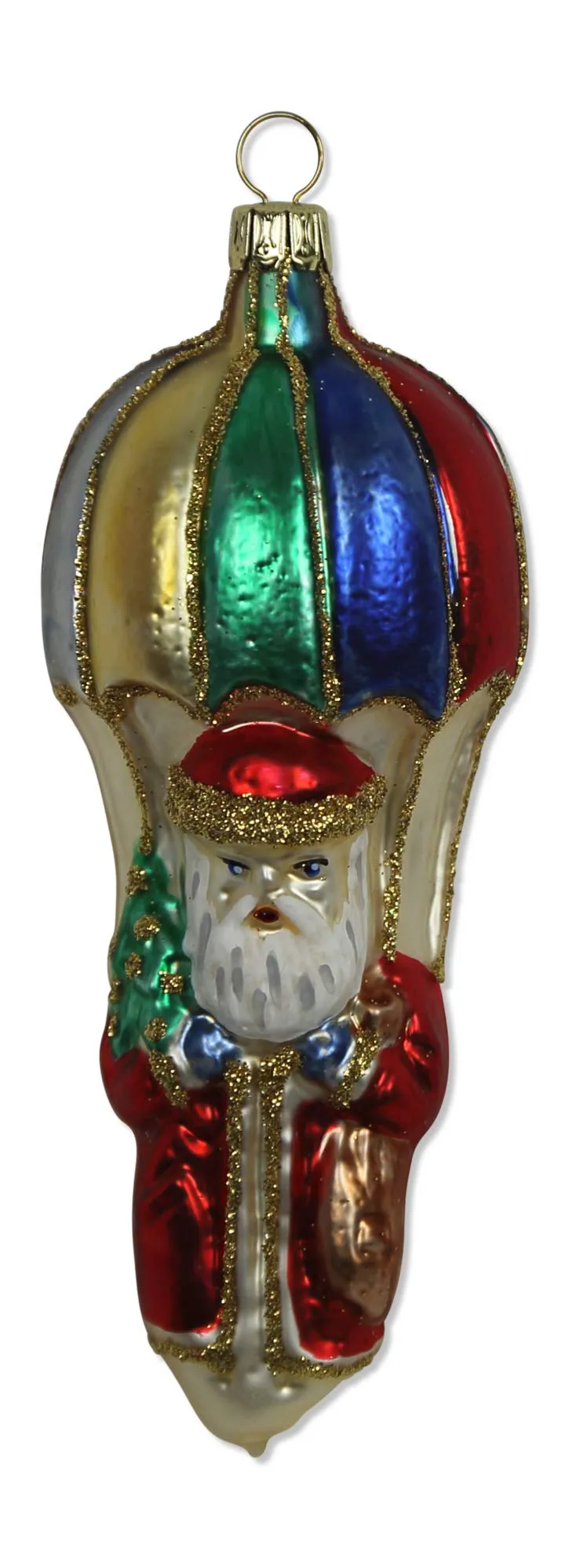 lauschaer-glas-christbaumschmuck-weihnachtsmann-am-fallschirm-mundgeblasen-handd image 1