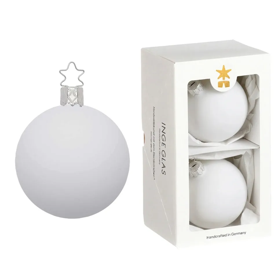 inge-glas-christbaumkugel-porzellanwei-matt-10-cm-glas image 1
