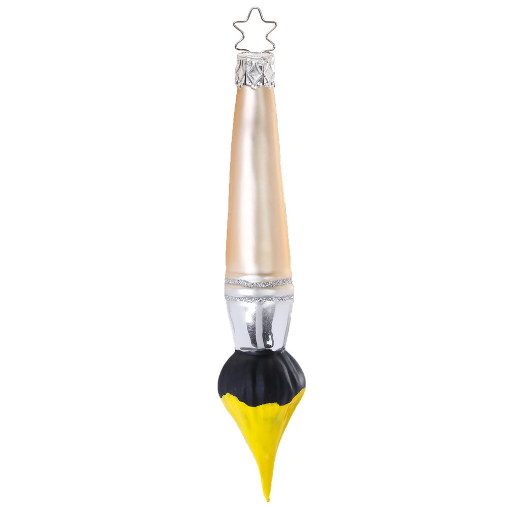 inge-glas-pinsel-gelb-13-5-cm-glas-christbaumschmuck image 1