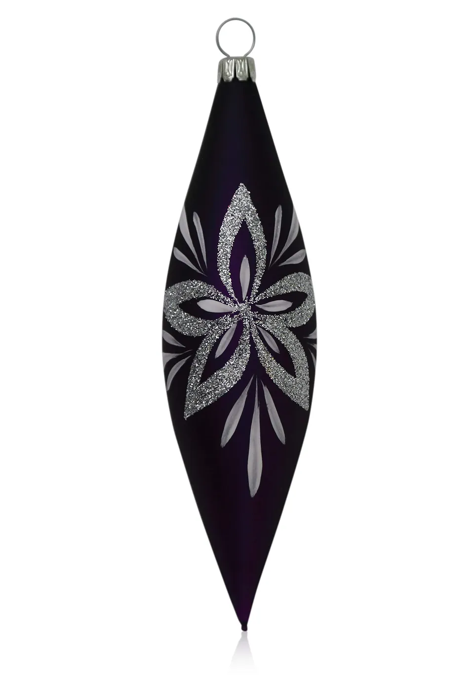 lauschaer-glas-christbaumschmuck-oliven-lila-matt-mit-blumendekor-4-st-ck image 1