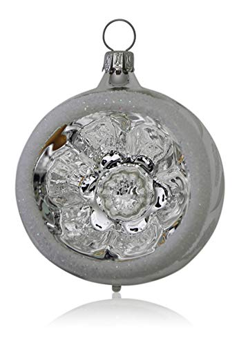 lauschaer-glas-christbaumkugeln-mit-einstich-silber-mit-dekor-4-st-ck-d-6-cm image 8
