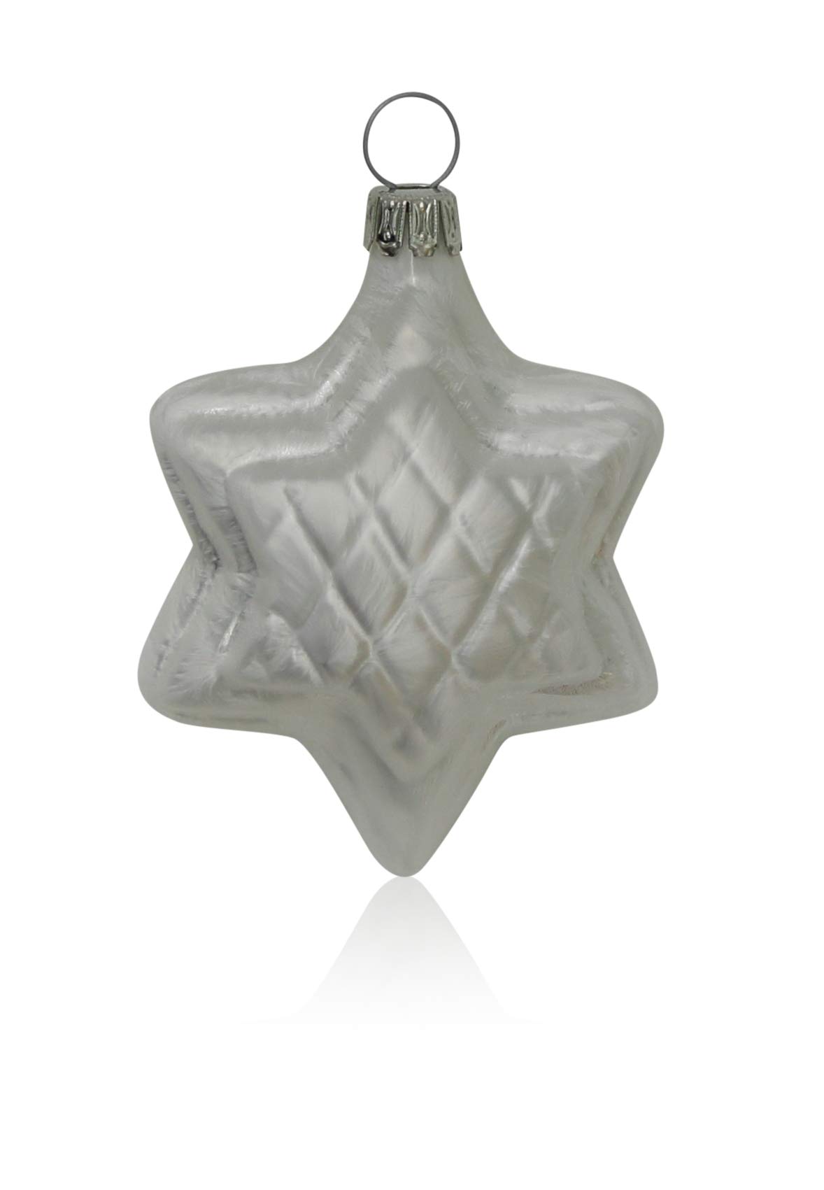 lauschaer-glas-christbaumschmuck-sterne-eislack-wei-4-st-ck-mundgeblasen image 1