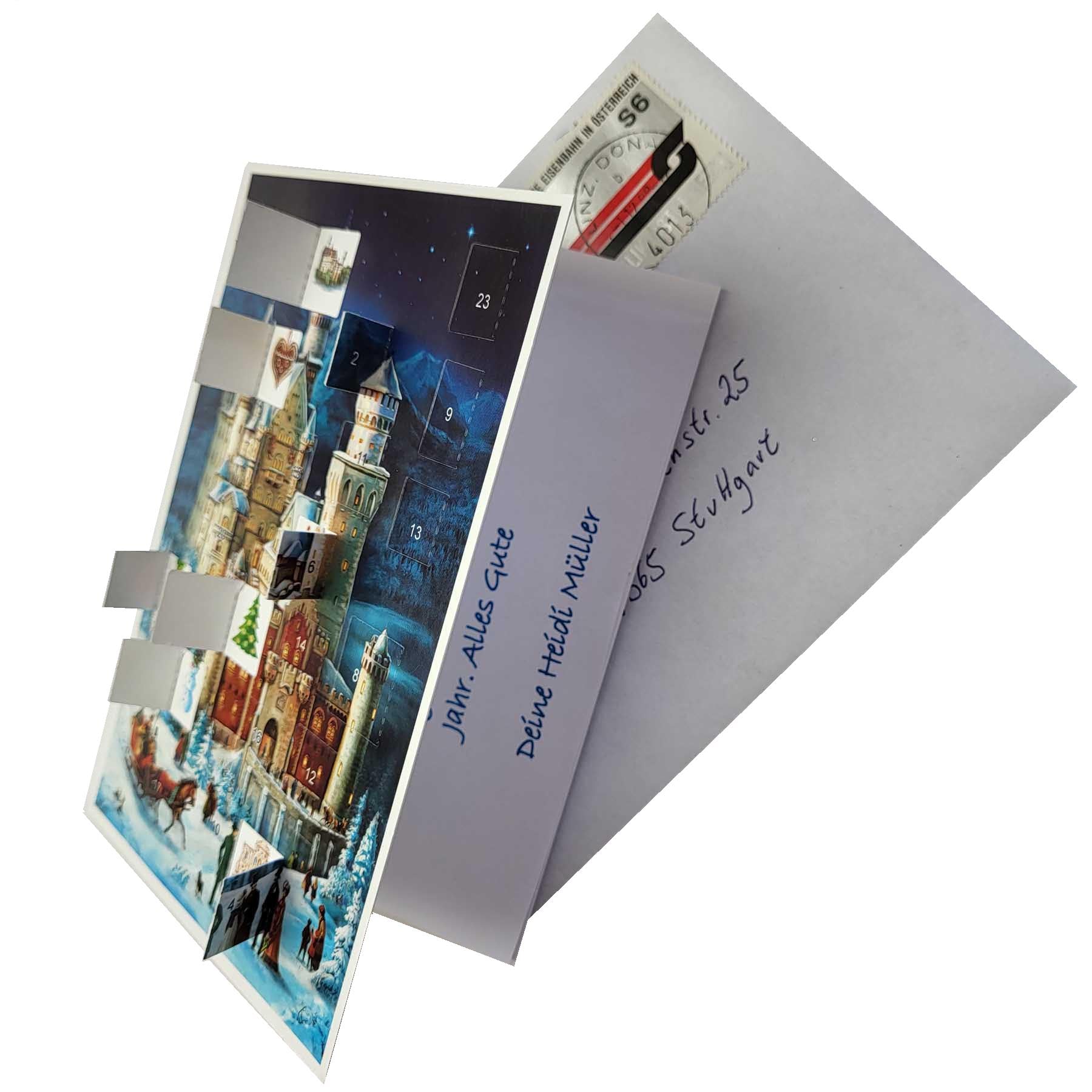 sellmer-verlag-postkarten-adventskalender-schloss-neuschwanstein-a6 image 2