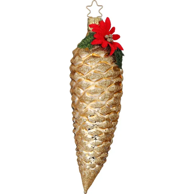 inge-glas-weihnachtszapfen-glasornament-13-5-cm-gold image 1