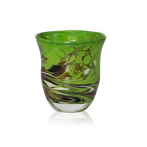 lauschaer-glas-windlicht-aus-glas-mit-granulat-gr-n-h-13cm image 3