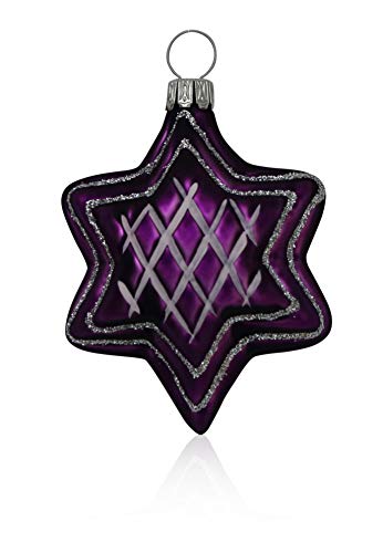 lauschaer-glas-sterne-lila-matt-mit-dekor-4-st-ck-christbaumschmuck image 8