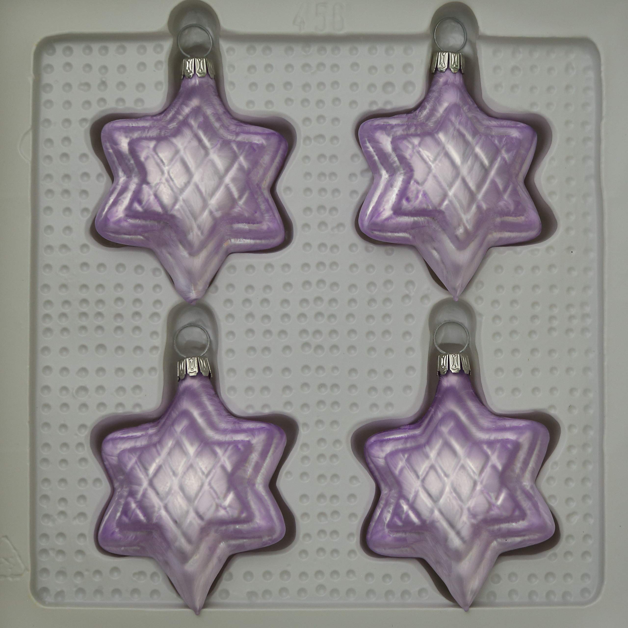 lauschaer-glas-sterne-eislack-flieder-4-st-ck-christbaumschmuck-glas-handdekorie image 2