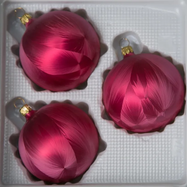 lauschaer-glas-christbaumkugeln-eislack-beere-8-cm-3-st-ck-mundgeblasen image 1