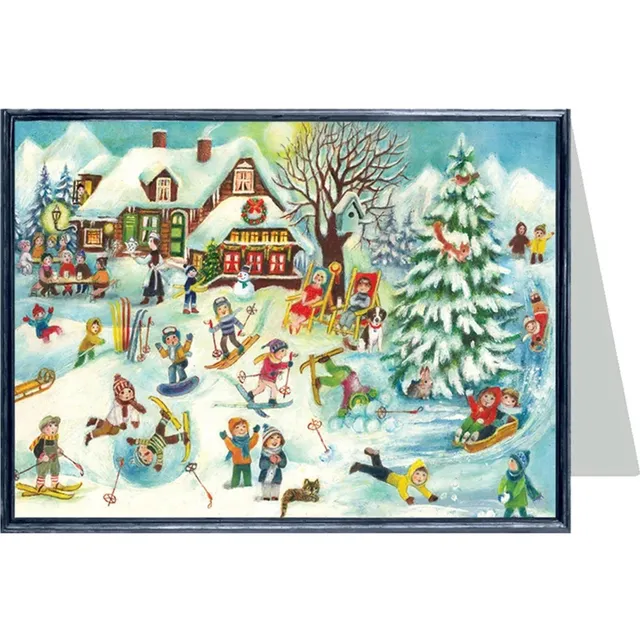 sellmer-verlag-weihnachtskarte-skih-tte-b6-querformat-mit-umschlag image 1