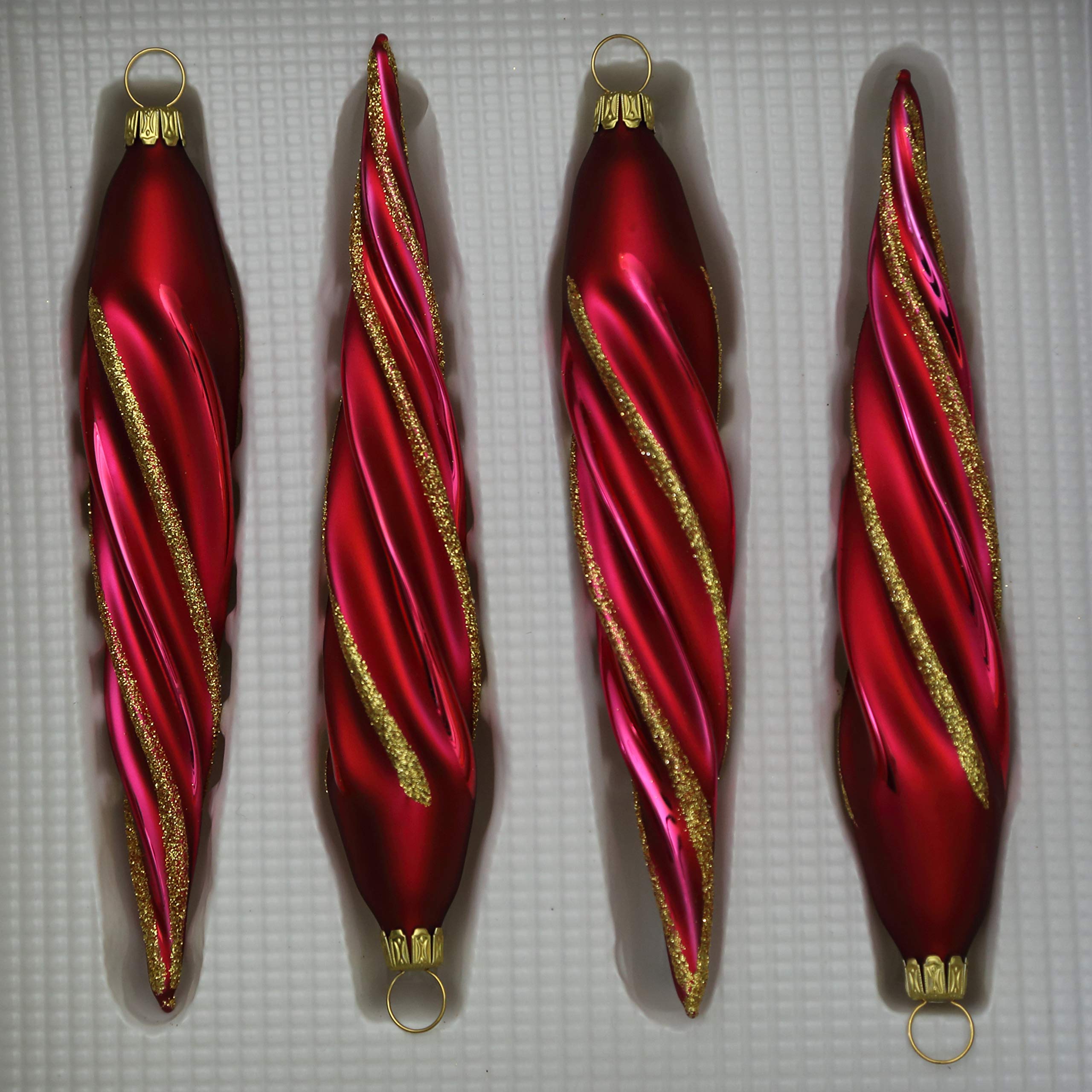 lauschaer-glas-christbaumschmuck-eiszapfen-d-nn-dunkelrot-matt-mit-dekor-4-st-ck image 2