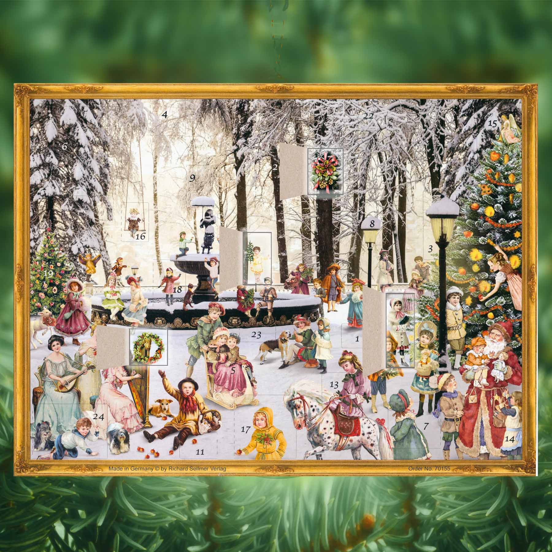 sellmer-verlag-viktorianischer-adventskalender-verschneiter-brunnen-gro-format-q image 2