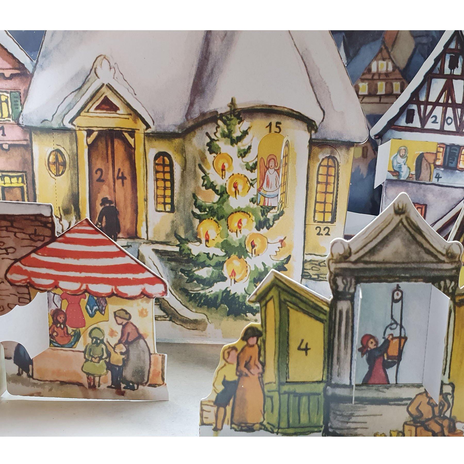 sellmer-verlag-aufstell-adventskalender-kleine-stadt-im-mondschein-1955 image 5