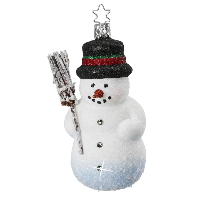 inge-glas-glitzernder-schneemann-glasfigur-12-5-cm image 1