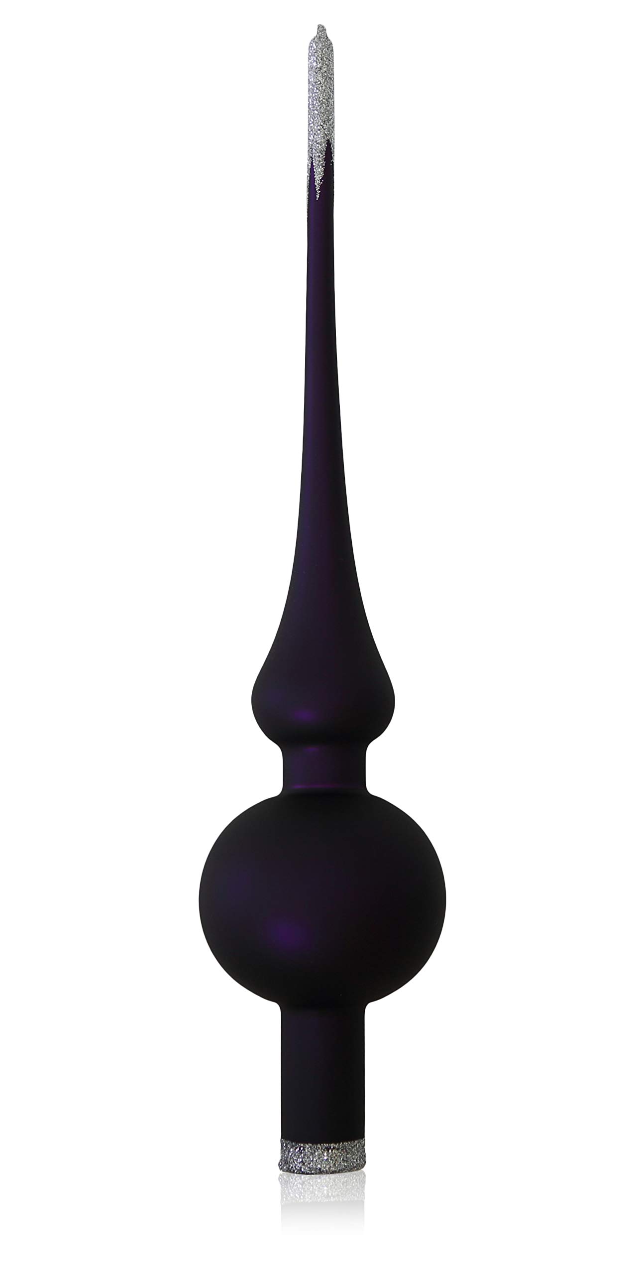 lauschaer-glas-christbaumschmuck-spitze-lila-matt-d-6cm image 1