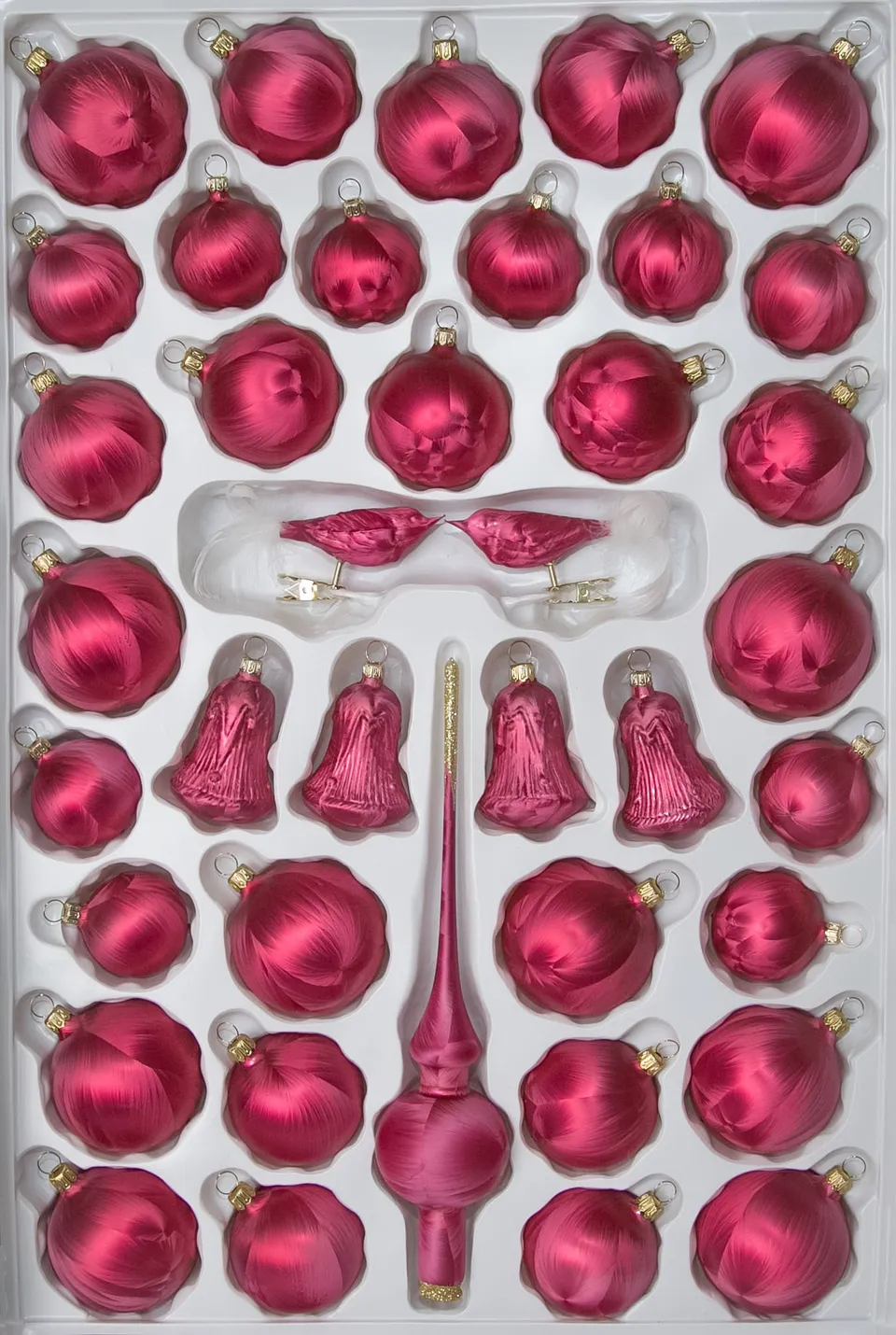 lauschaer-glas-christbaumschmuck-sortiment-formglocken-eislack-beere-39-teile image 1