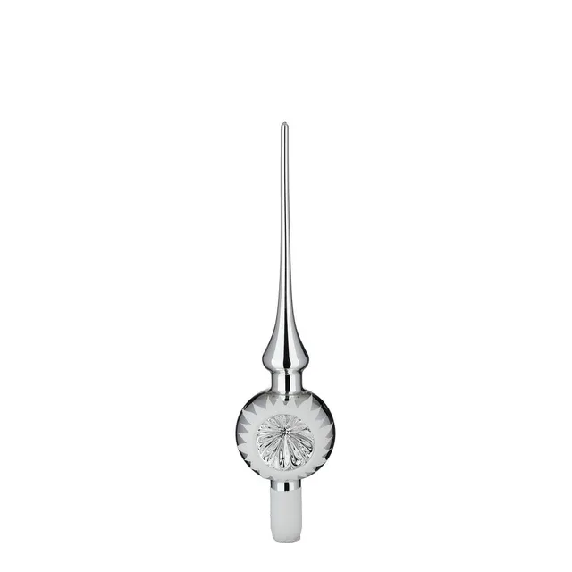 inge-glas-silberner-glanz-christbaumspitze-30-cm-silber-glanz image 1