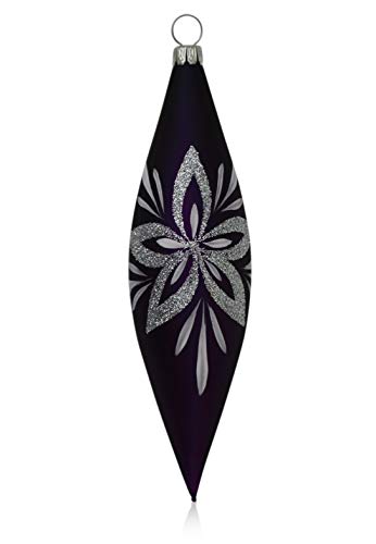 lauschaer-glas-christbaumschmuck-oliven-lila-matt-mit-blumendekor-4-st-ck image 8
