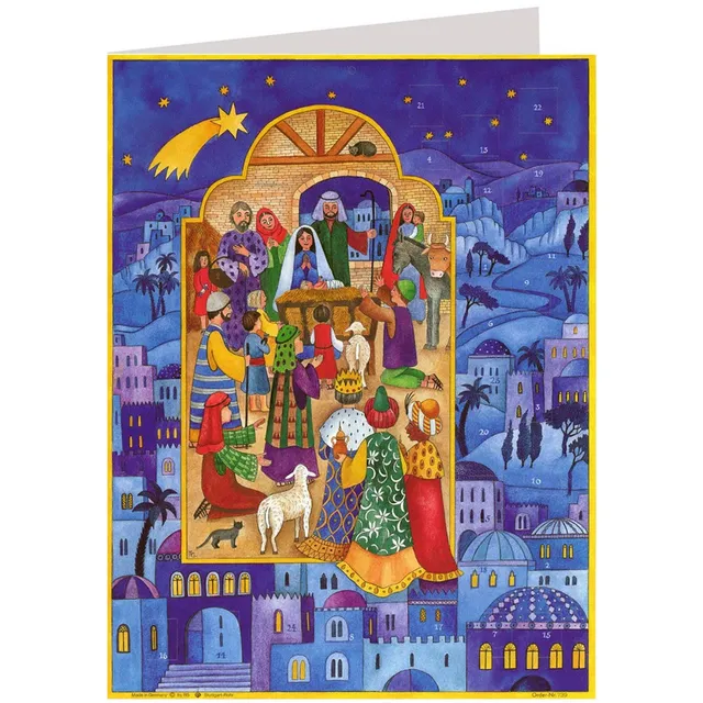 sellmer-verlag-adventskalender-karte-a5-weihnachten-in-bethlehem image 1