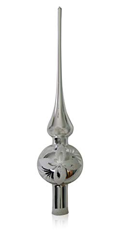 lauschaer-glas-christbaumschmuck-spitze-silber-mit-wei-en-blumen-d-6cm image 6
