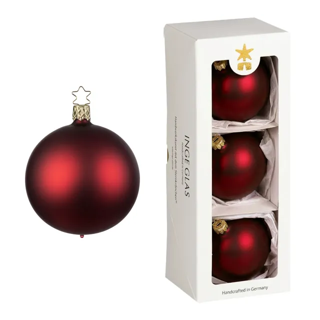 inge-glas-kugeln-christbaumkugel-glas-bordeaux-matt-8-cm image 1