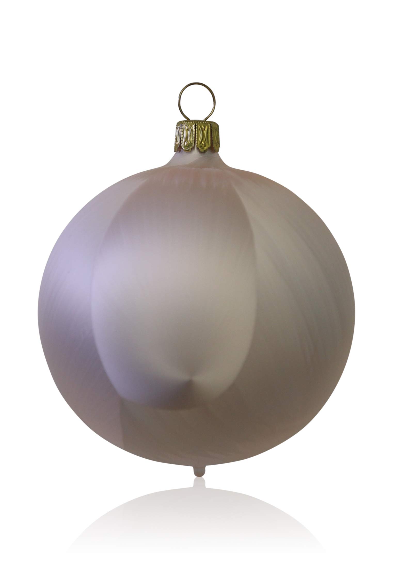 lauschaer-glas-christbaumkugeln-eislack-champagner-10cm-4-st-ck-mundgeblasen image 1