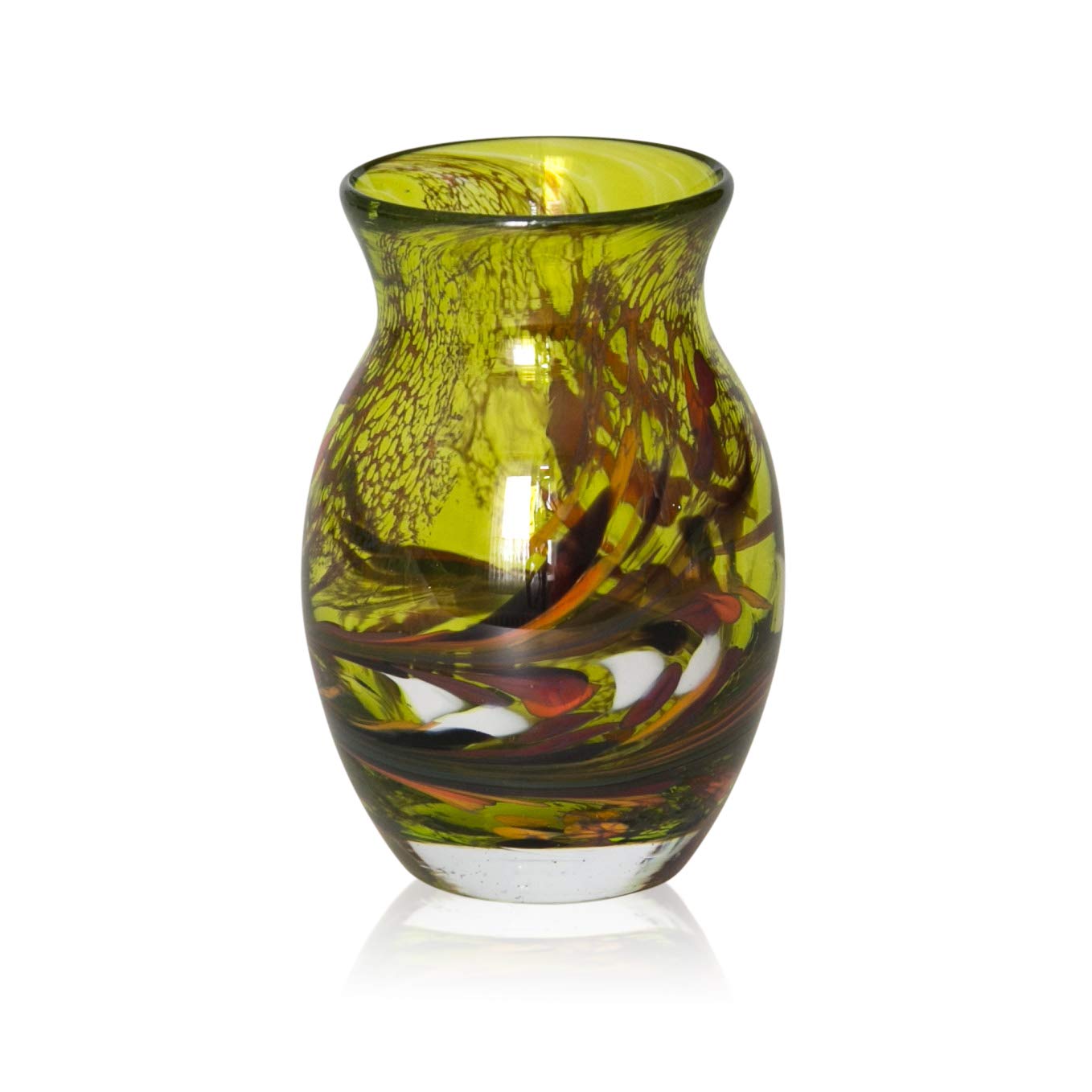 lauschaer-glas-vase-granulat-zitronengelb-h-13cm-mundgeblasen image 1