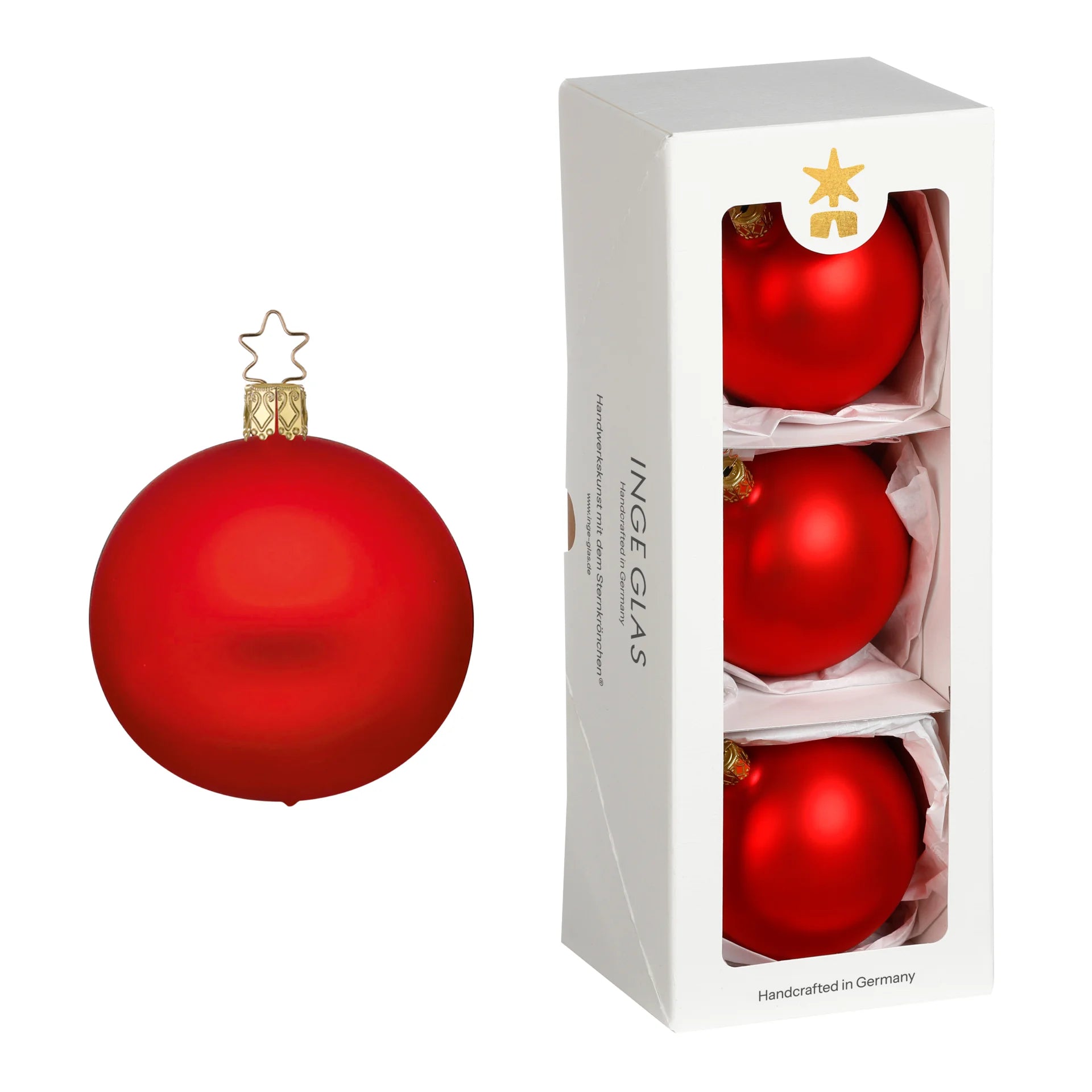 inge-glas-kugeln-rot-matt-christbaumkugeln-8-cm image 1