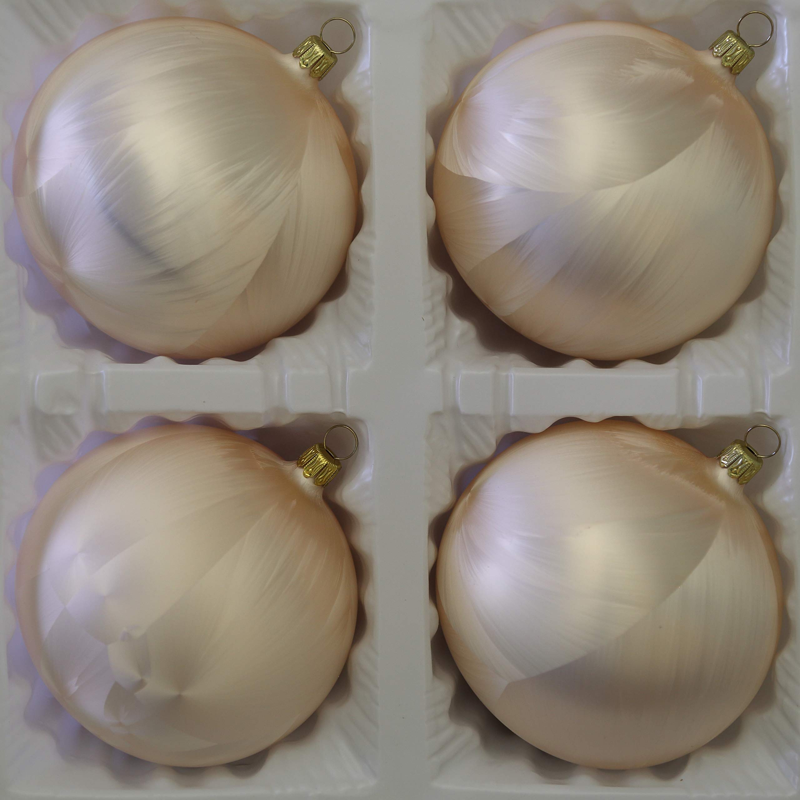 lauschaer-glas-christbaumkugeln-eislack-champagner-10cm-4-st-ck-mundgeblasen image 2