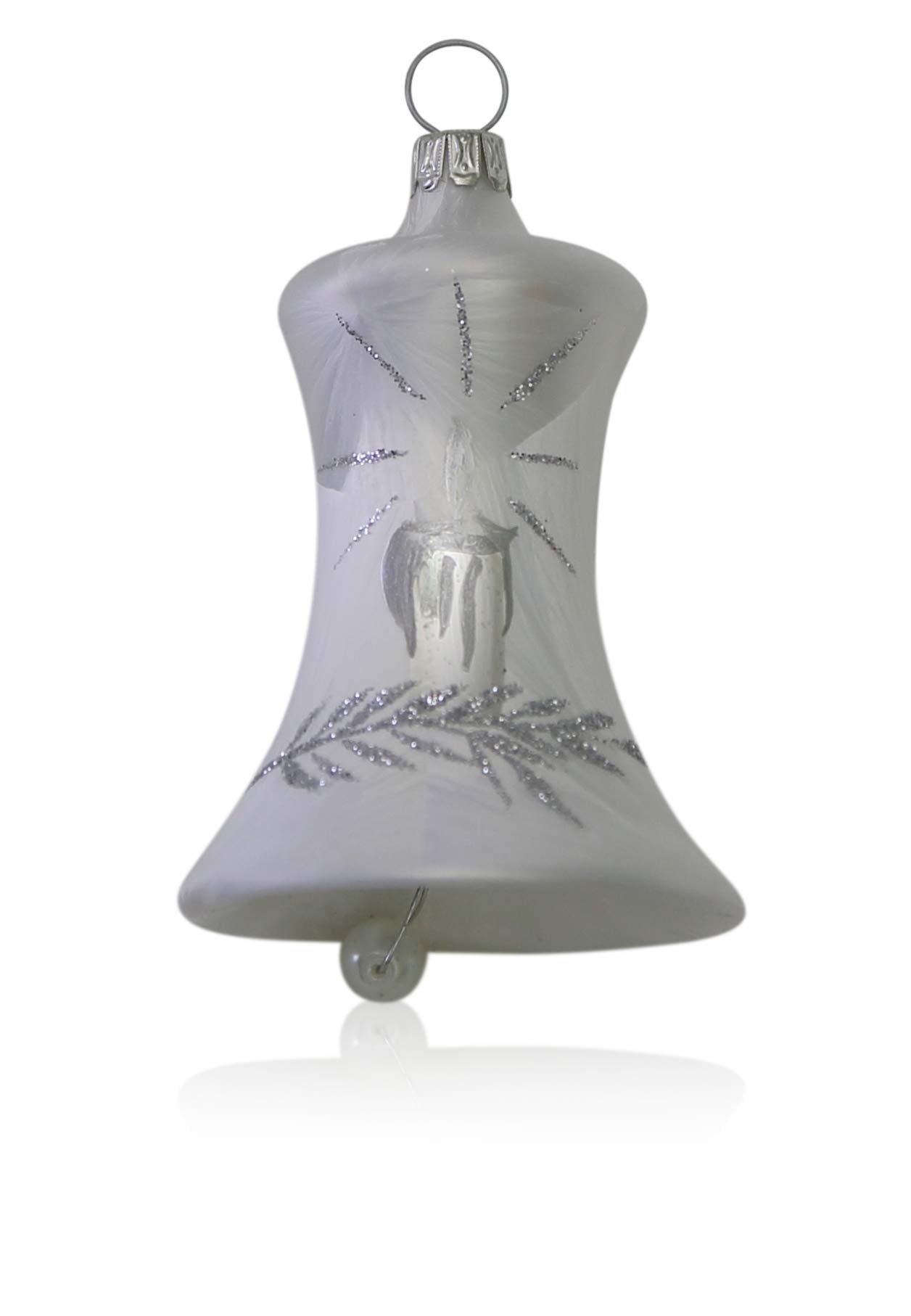 lauschaer-glas-christbaumschmuck-glocken-klein-eislack-wei-mit-kerze-3-st-ck-d-5 image 1