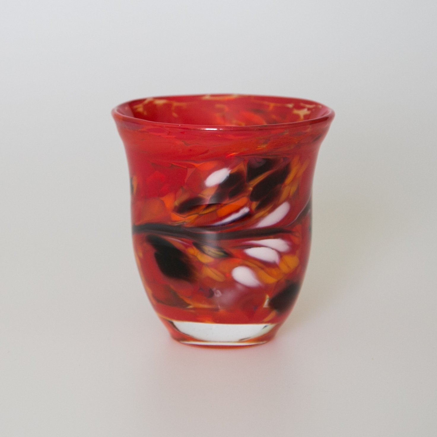 lauschaer-glas-windlicht-glas-mit-granulat-tomatenrot-h-13cm-mundgeblasen image 2