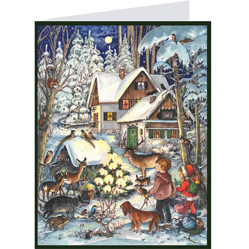 sellmer-verlag-postkarten-adventskalender-winter-bei-den-tieren-a5 image 1