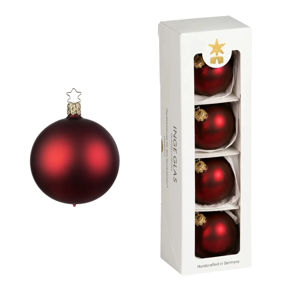 inge-glas-kugeln-bordeaux-matt-6-cm-glas-weihnachtskugeln image 1