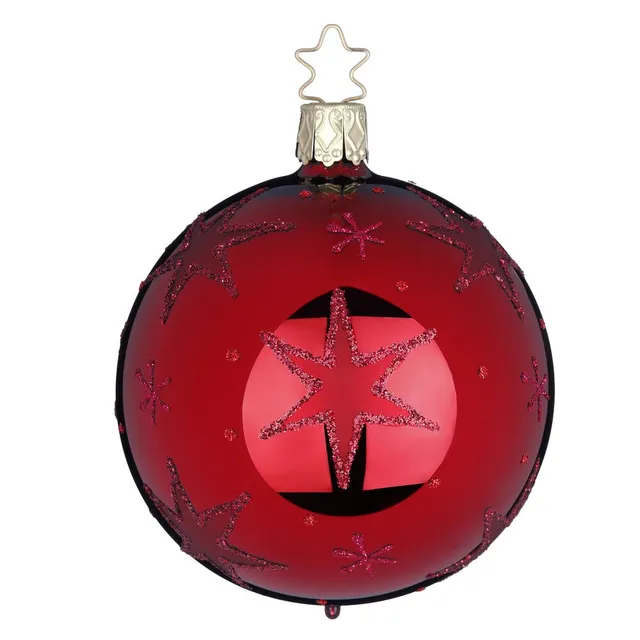 inge-glas-manufaktur-glas-christbaumkugel-funkelnde-sterne-8-cm image 1