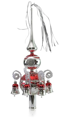 lauschaer-glas-doppelspitze-silber-rot-mit-gl-ckchen-l-33-cm-kugeln-6-8-cm image 8