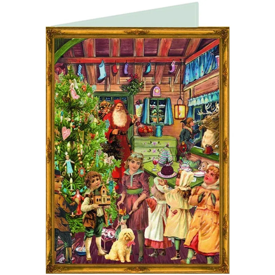 sellmer-verlag-weihnachtskarte-weihnachtsbescherung-viktorianische-klappkarte-ho image 1
