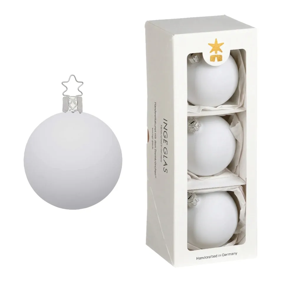 inge-glas-christbaumkugel-8-cm-porzellanwei-matt image 1