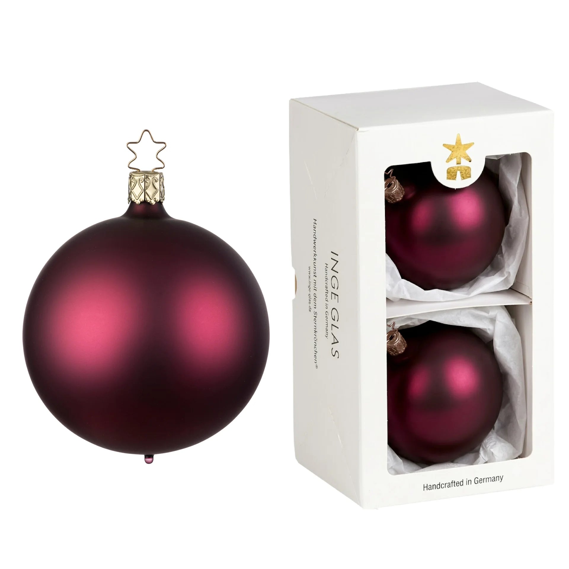 inge-glas-kugel-rotwein-matt-christbaumkugel-10-cm image 1