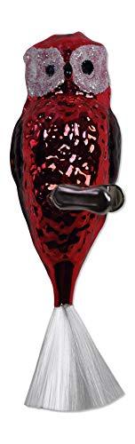 lauschaer-glas-christbaumschmuck-gro-e-eule-mit-glasschwanz-rot-glanz-mundgeblas image 7