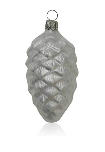 lauschaer-glas-christbaumschmuck-tannenzapfen-eislack-wei-4-st-ck-mundgeblasener image 7