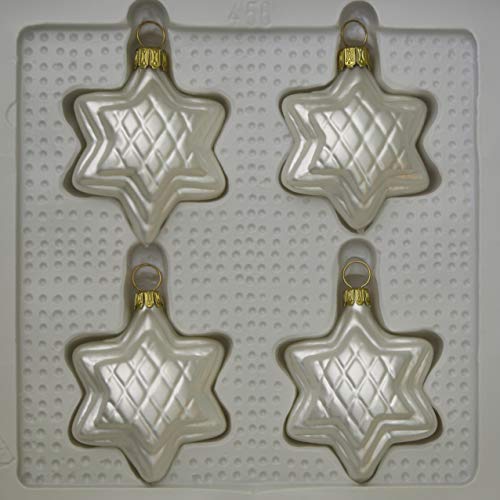 lauschaer-glas-christbaumschmuck-sterne-wei-matt-4-st-ck-mundgeblasen image 8