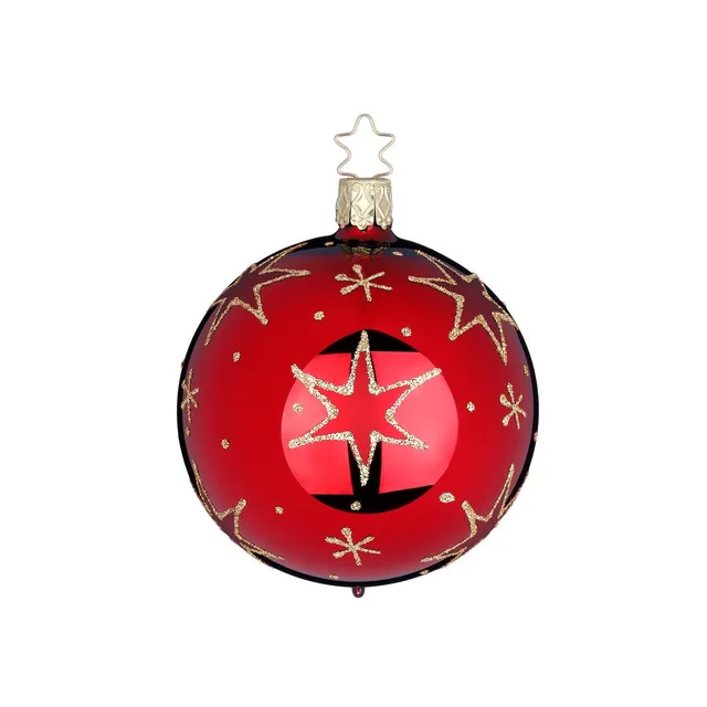 inge-glas-funkelnde-sterne-glaskugel-6-cm-rot image 1