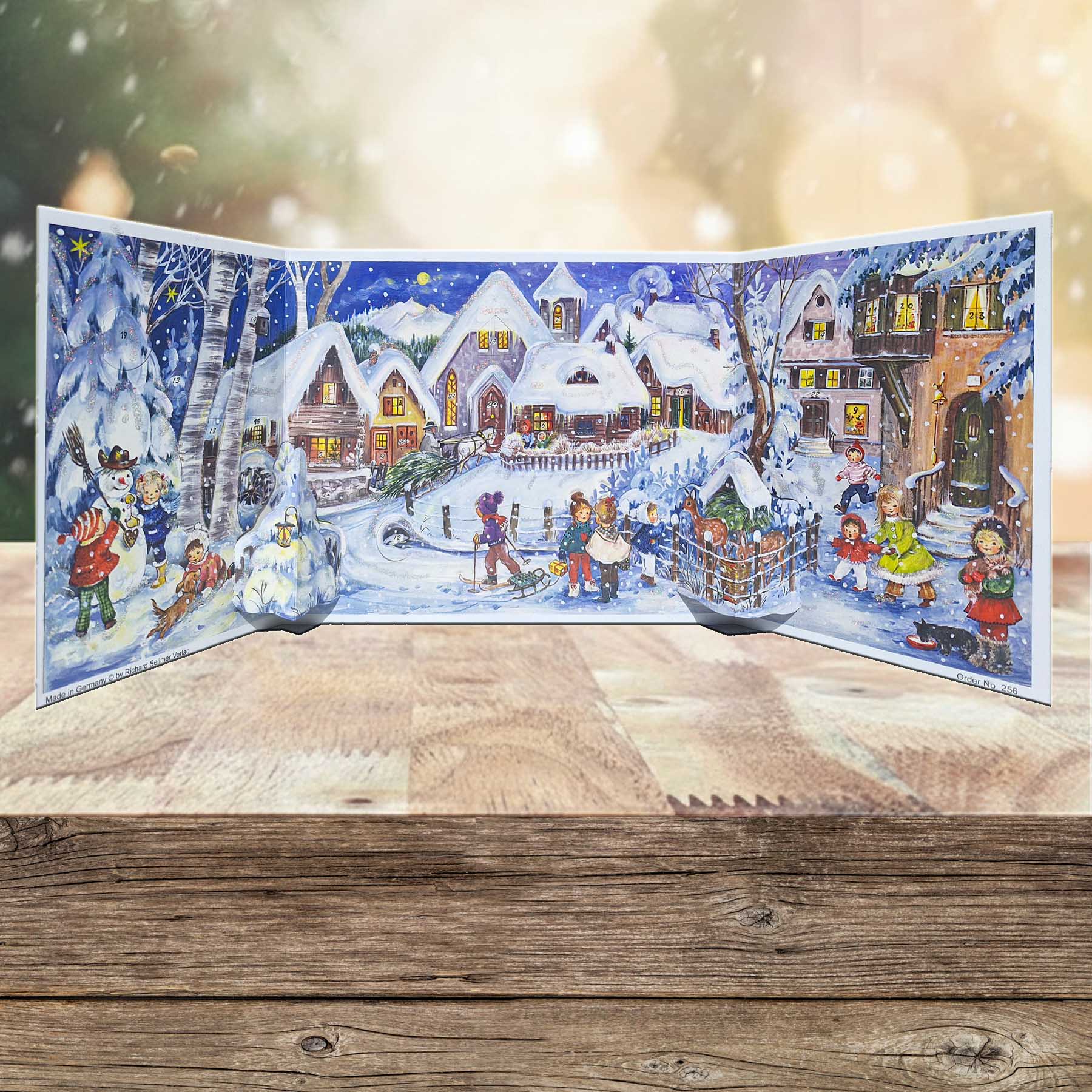 sellmer-verlag-panorama-adventskalender-es-schneit-21-x-65-cm image 2