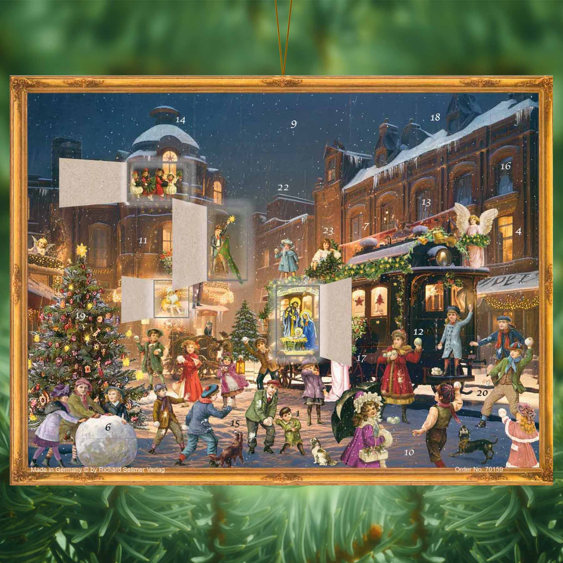 sellmer-verlag-adventskalender-weihnachtlicher-bahnhof-viktorianisch-gro-format image 2