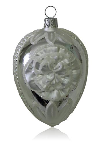 lauschaer-glas-ornamentei-mit-blume-silber-3-st-ck-l-10-cm-christbaumschmuck image 2