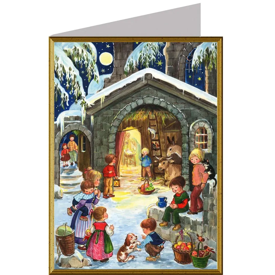 sellmer-verlag-weihnachtskarte-am-stall-b6-mit-umschlag image 1