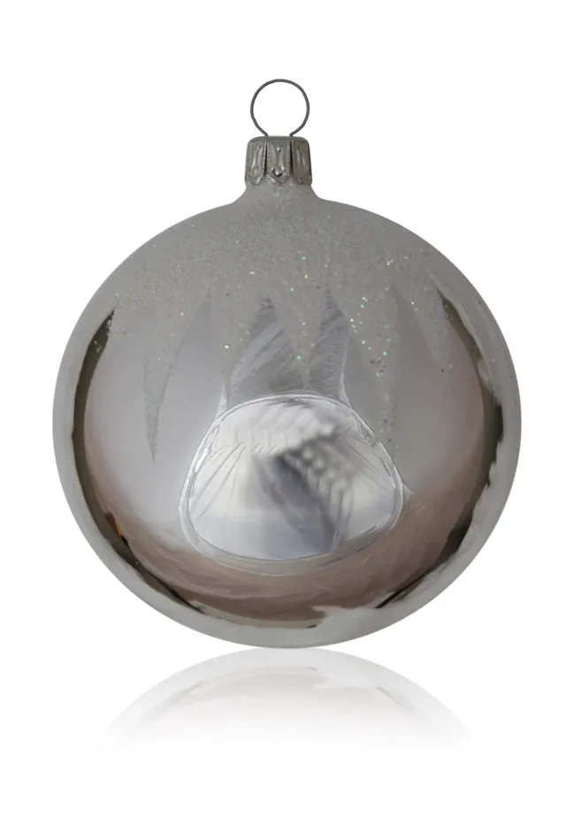 lauschaer-glas-christbaumkugeln-silber-mit-schneedachdekor-5-st-ck-d-5cm image 1