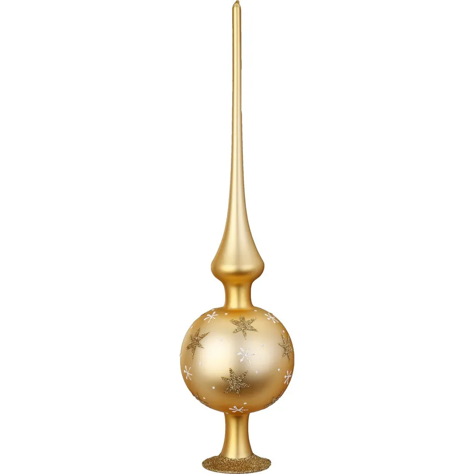 inge-glas-sternenhimmel-christbaumspitze-33-cm-inkagold-matt image 1