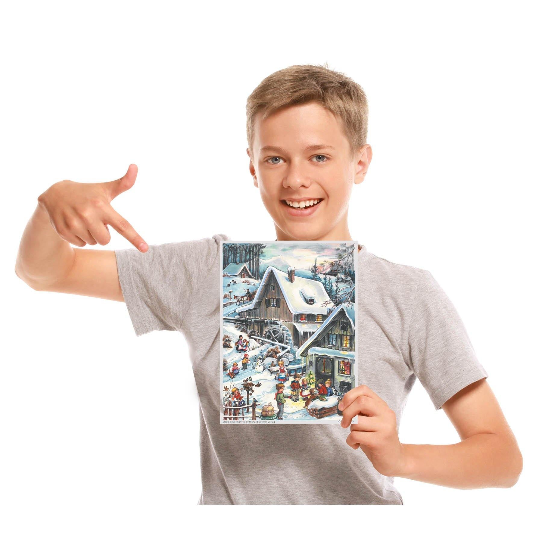 sellmer-verlag-adventskalender-a4-an-der-m-hle-hochformat-weihnachtliches-dorfmo image 5