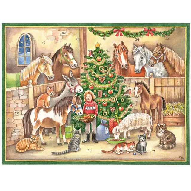 sellmer-verlag-pferde-adventskalender-im-stall-gro-format image 1